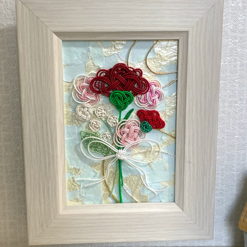 水引細工＊送料無料】カーネーションの花束＊水引フレームアート＊ 母