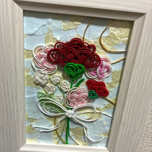 水引細工＊送料無料】カーネーションの花束＊水引フレームアート＊ 母