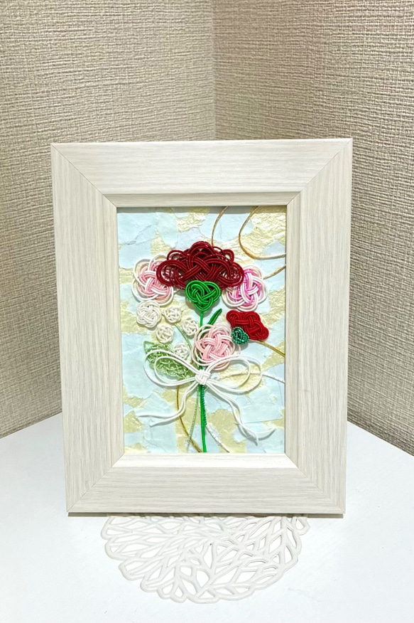 水引細工＊送料無料】カーネーションの花束＊水引フレームアート＊ 母