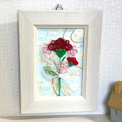 水引細工＊送料無料】カーネーションの花束＊水引フレームアート＊ 母