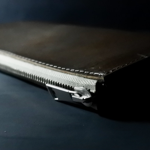 J1 Zip wallet グレー 本革長財布 L字ファスナー GUIDI 長財布 Nömadd