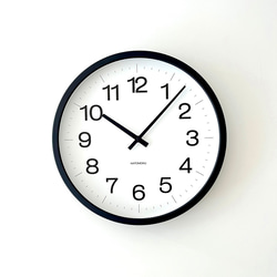 KATOMOKU muku clock 16 LL-size ブラック km-116BK 掛け時計 木製 静か 4枚目の画像