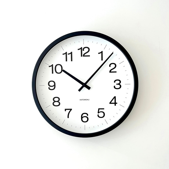 KATOMOKU muku clock 16 LL-size ブラック km-116BK 掛け時計 木製 静か 4枚目の画像