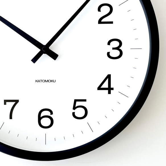 KATOMOKU muku clock 16 LL-size ブラック km-116BK 掛け時計 木製 静か 7枚目の画像