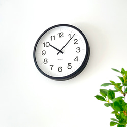 KATOMOKU muku clock 16 LL-size ブラック km-116BK 掛け時計 木製 静か 1枚目の画像