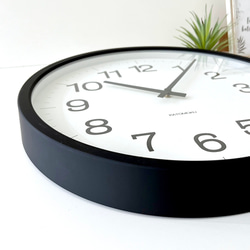 KATOMOKU muku clock 16 LL-size ブラック km-116BK 掛け時計 木製 静か 6枚目の画像