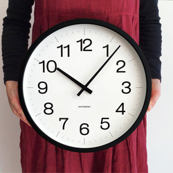 KATOMOKU muku clock 16 LL-size ブラック km-116BK 掛け時計 木製 静か 8枚目の画像