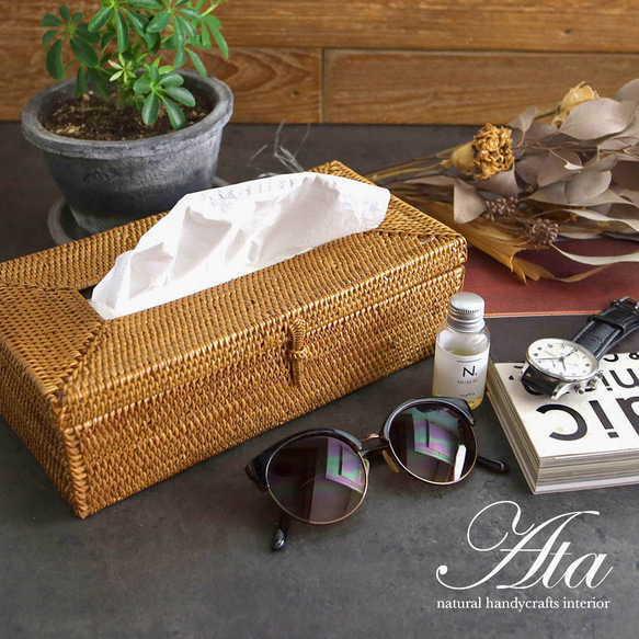 ◆翌日出荷◆ アタ製のシンプルなティッシュボックス ( ティッシュケース BOXティッシュケース ) Ａ０３ 2枚目の画像