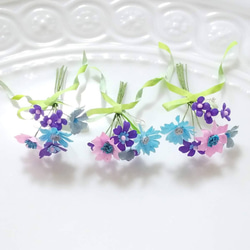 ミニ布花♡チューリップ~花束風＊青紫色♡素材 その他素材 Rie♪hana