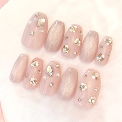 No.119 オーダー ♡ お花 フラワー マグネット ネイル チップ