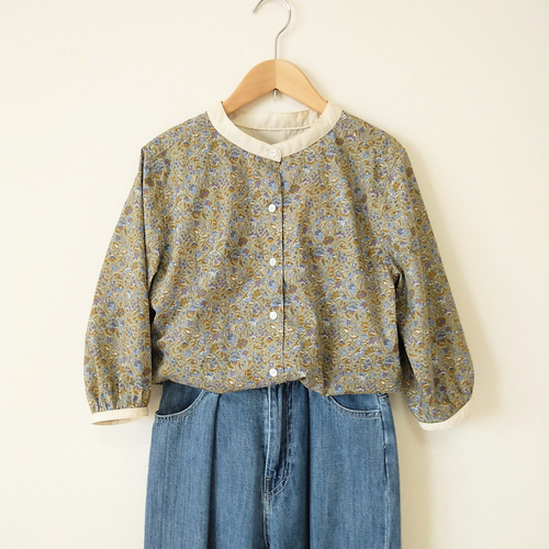 【CARAME】vintage floral print ブラウス 4Y Ditzy floral blouse グリーン M～Lサイズ ブラウス hariangii 通販