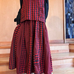 ○SOLD○SAYOCAFE裂き編み風デニムクレイジーパッチのミニバケツバッグ