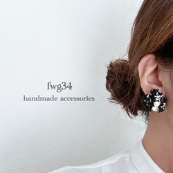 【tweed】black   イヤリング/ピアス 2枚目の画像