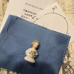ミニミニハーフドールのピンクッション・キットC(ブルー) 2枚目の画像