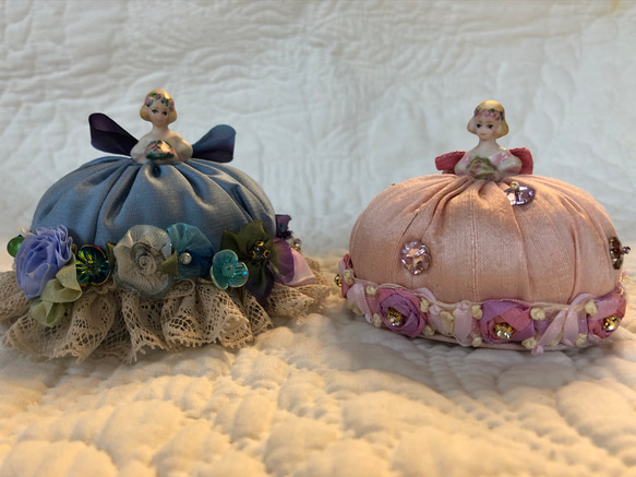 ミニミニハーフドールのピンクッション・キットF(薄いパープル) 5枚目の画像