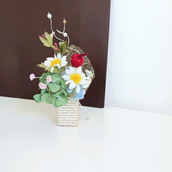 染め布花の詰め合わせ＊マーガレット、四つ葉のクローバー、すみれ