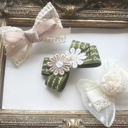 再販♡推し活オーガンジーダブルリボン♡雪の結晶❄️キッズリボン