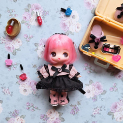 ❁ハンドメイドドール❁お人形❁ロリータ❁ロリータボンネット❁春❁ピンク 中国のロリータブランドの花と真珠箱さんのファッションショーにゲスト