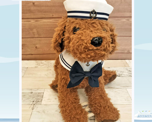 送料無料！犬用、猫用 セーラーセット 水兵さんセット ペット服