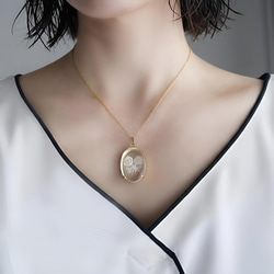 ドイツヴィンテージ＊2輪の薔薇のインタリオガラスネックレス｜1950年代　金属アレルギー対応 6枚目の画像