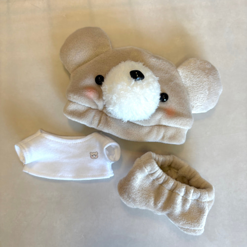 ちびぬい☆はぴぬい ぬい服 ふわもこくまちゃんセット(ベージュ