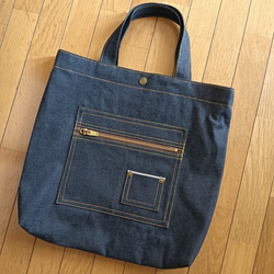 【新品未使用】RRL セルビッチ　デニム　トートバッグ　A4 縦長トートバッグ ☆ 赤耳ポケット A4 岡山デニム セルビッチ トート