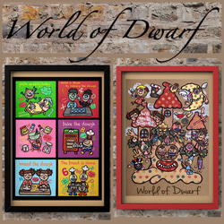フレーム付き☆貼り絵☆イラスト☆ オペルクリカリア・パキプス
