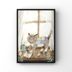 絵画 | イラストポスター 58 ☆ 【猫魔術師はワインを飲むのが好きだ