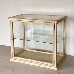 古い木製ガラスケース 3段 卓上 ショーケース 棚・シェルフ・ラック n