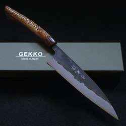 白紙1号 黒打 万能包丁 168㎜ G9401 ベリ柄 月光作 １点物 白紙2号 黒打 文化（万能）包丁 195㎜ #1518 焼栗柄 月光作 包丁