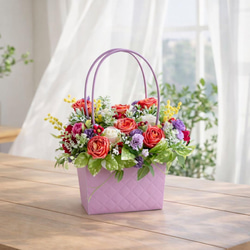 光触媒 フラワーアレンジ バスケットフラワー 造花 誕生日 ギフト