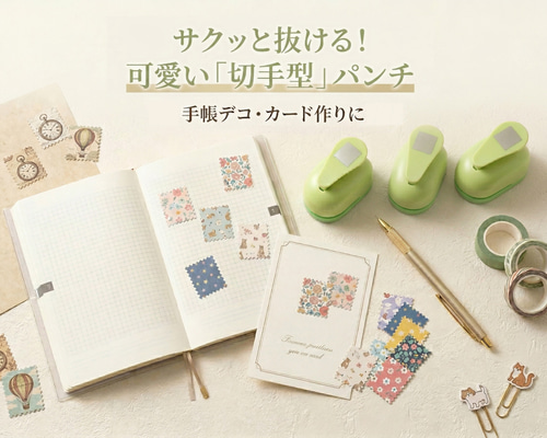 クラフトパンチ 切手型 手帳デコ スクラップブッキング レトロ