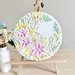 花鏡の波紋」25㎝【初回限定価格】花のテクスチャーアート 玄関