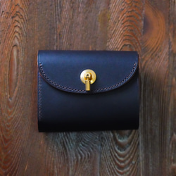 ※数量限定 flap mini wallet [ 茶芯ブラック ] オコシ金具 ver. ミニ財布 コンパクトウォレット 9枚目の画像