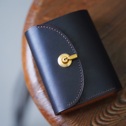 ※数量限定 flap mini wallet [ 茶芯ブラック ] オコシ金具 ver. ミニ財布 コンパクトウォレット 7枚目の画像