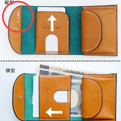 ※数量限定 flap mini wallet [ 茶芯ブラック ] オコシ金具 ver. ミニ財布 コンパクトウォレット 2枚目の画像