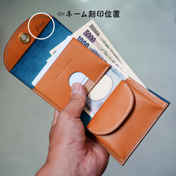 ※数量限定 flap mini wallet [ 茶芯ブラック ] オコシ金具 ver. ミニ財布 コンパクトウォレット 11枚目の画像