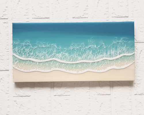 自分の可能性を広げたい方へ　深呼吸する海 海アート　45×22cm 自分をアップデートしたい方へ 深呼吸する海 海アート レジンアート45