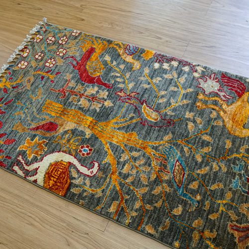 アフガニスタン手織り絨毯 ガズニ ギャッベ 95×62cm カーペット・絨毯