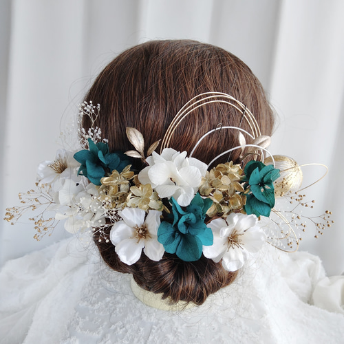 振袖　フルセット　青緑　ブルーグリーン　青　緑　鞄　ピンク　草履　髪飾り　成人式 振袖 フルセット 青緑 ブルーグリーン 青 緑 鞄 ピンク 草履 髪飾り 成人式