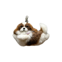 ジャンピングコーギーちゃんのキーホルダー♪ 羊毛フェルト petit.L