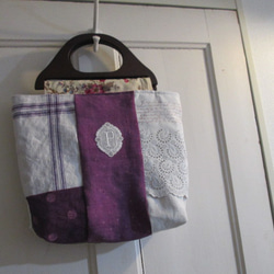 フランスアンティーク手刺繍レースとピンタック、イニシャル刺繍と