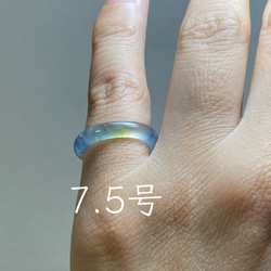 BG9-02 美品 糯氷種 深灰藍花 60.7MM グアテマラ産 本翡翠 バングル
