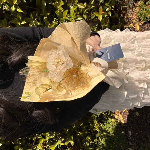 amber veil bouquet | yellow × sheer アートフラワー minou 通販