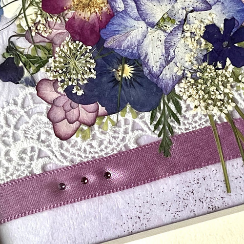 いろんな場面のギフトに最適 清楚で大人っぽい押し花アート額 その他