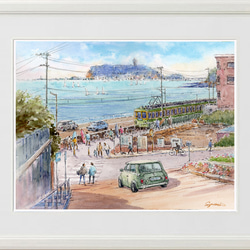 水彩画原画 湘南片瀬海岸の風景 ＃687 絵画 syoumei 通販 19769254