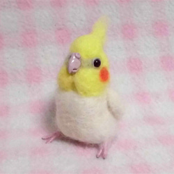 羊毛フェルト リアル オカメインコ ノーマル（オス）ほぼライフサイズ
