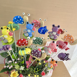多肉植物寄せ植え〜樹脂粘土レジン(粘土細工)ガーデンピック(五月人形