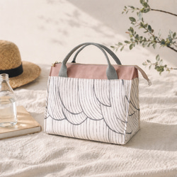 ⚮̈ミナペルホネン タンバリン beige × charcoal バケツトート 丸底