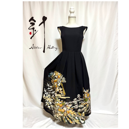 黒留袖リメイク Vバックドレス <ボレロ付き> ワンピース 工房 針